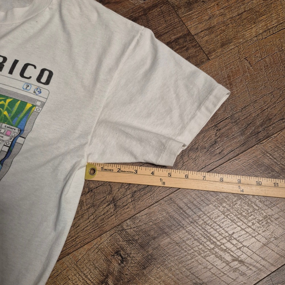 Vintage Puerto Rico Shirt San Juan Computer Graphic Mens XL White Cotton - Picture 6 of 10
